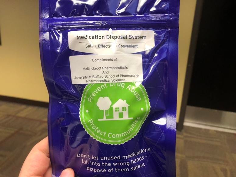 Deterra Drug Deactivation System pouch